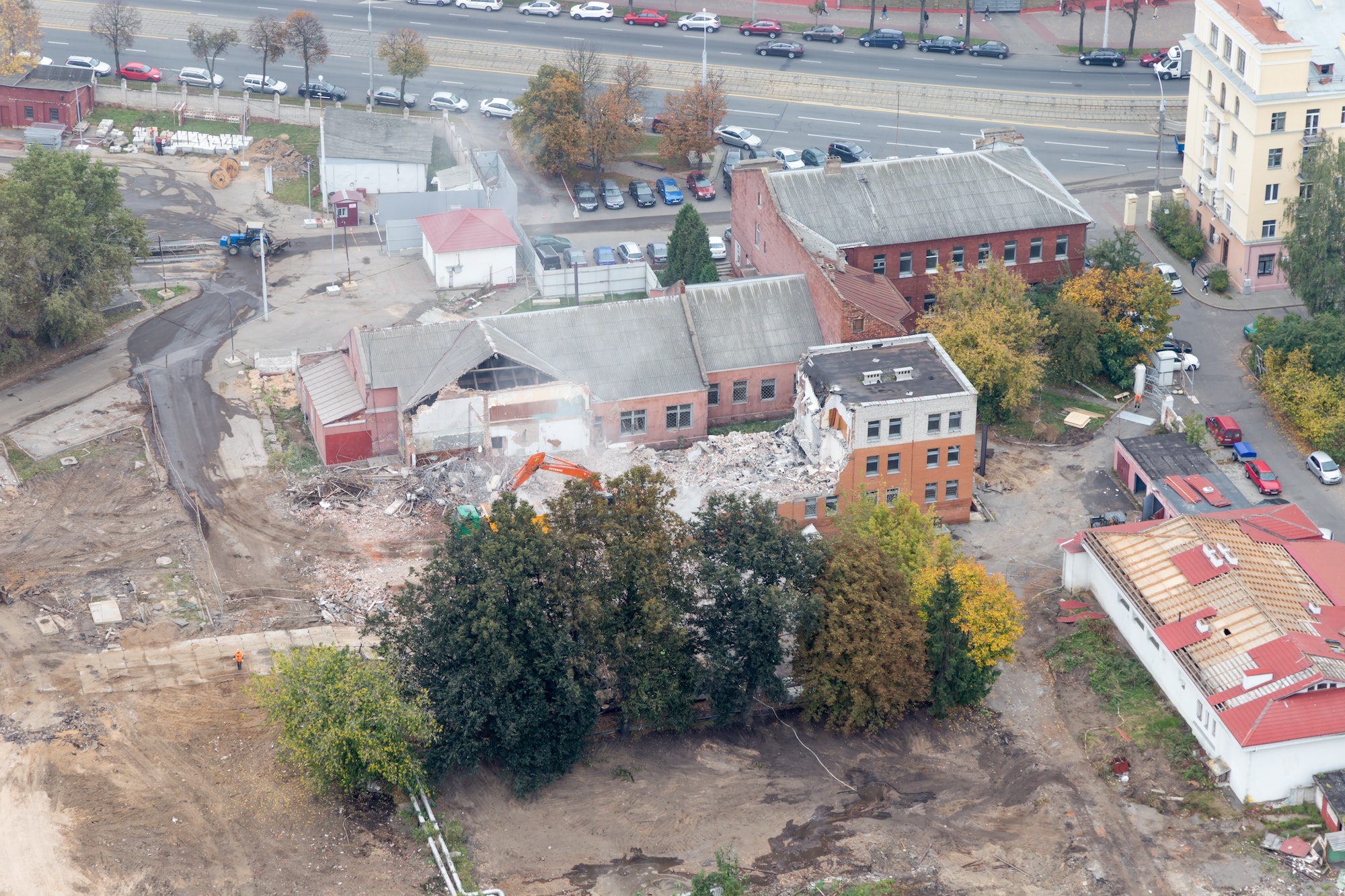 demolition of a house in the old part of the city, Minsk, Belarus